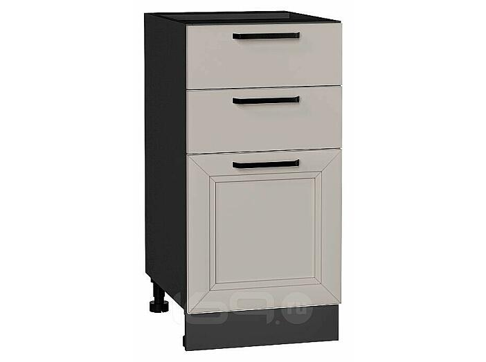 Шкаф нижний с 3-мя ящиками Нео Clay Silk/Graphite 816*400*480