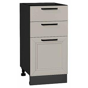 Шкаф нижний с 3-мя ящиками Нео Clay Silk/Graphite 816*400*480