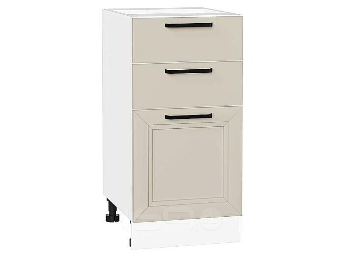 Шкаф нижний с 3-мя ящиками Нео Cream Silk/Белый 816*400*480
