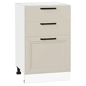 Шкаф нижний с 3-мя ящиками Нео Cream Silk/Белый 816*500*480