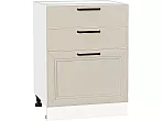 Шкаф нижний с 3-мя ящиками Нео Cream Silk/Белый 816*600*480