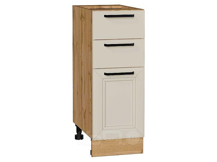 Шкаф нижний с 3-мя ящиками Нео Cream Silk/Дуб Вотан 816*300*480