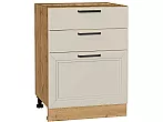 Шкаф нижний с 3-мя ящиками Нео Cream Silk/Дуб Вотан 816*600*480