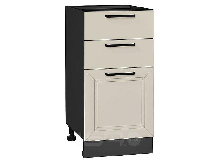 Шкаф нижний с 3-мя ящиками Нео Cream Silk/Graphite 816*400*480