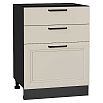 Шкаф нижний с 3-мя ящиками Нео Cream Silk/Graphite 816*600*480