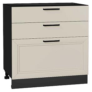 Шкаф нижний с 3-мя ящиками Нео Cream Silk/Graphite 816*800*480