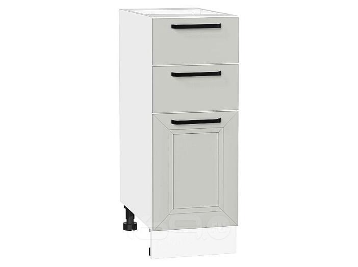 Шкаф нижний с 3-мя ящиками Нео Grey Silk/Белый 816*300*480
