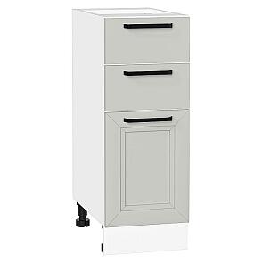 Шкаф нижний с 3-мя ящиками Нео Grey Silk/Белый 816*300*480