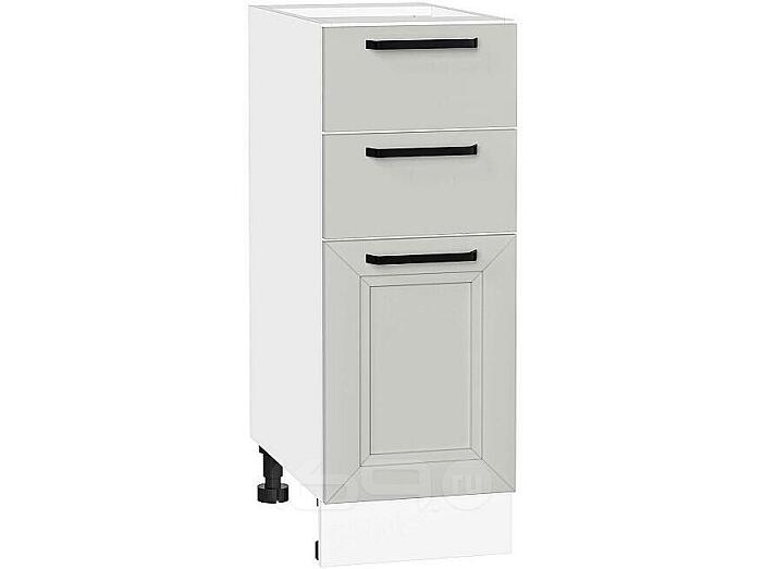 Шкаф нижний с 3-мя ящиками Нео Grey Silk/Белый 816*300*480