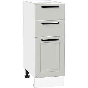 Шкаф нижний с 3-мя ящиками Нео Grey Silk/Белый 816*300*480