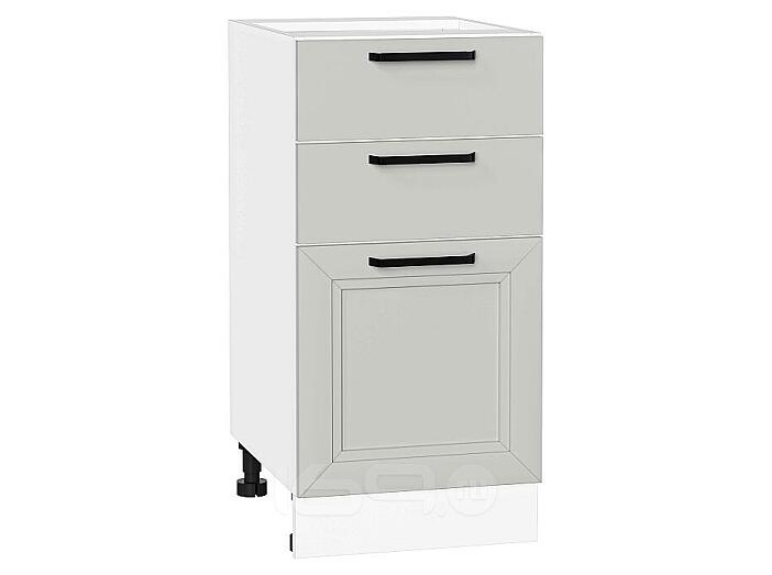 Шкаф нижний с 3-мя ящиками Нео Grey Silk/Белый 816*400*480