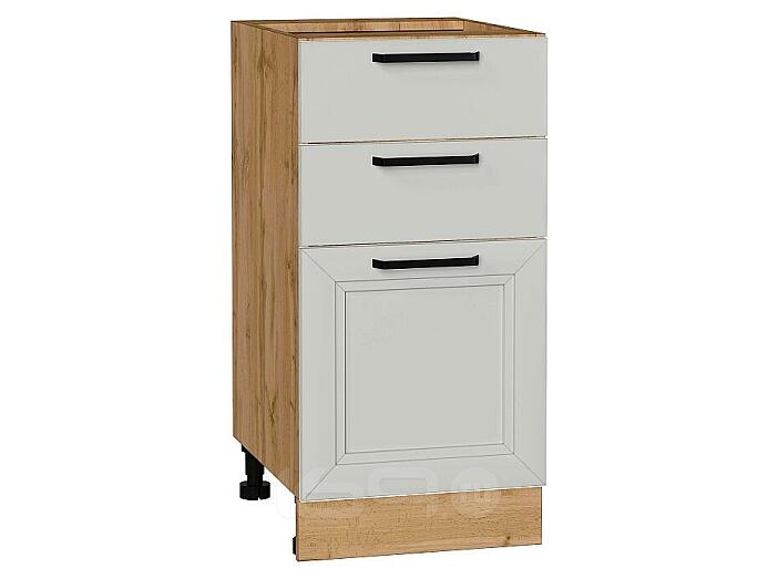 Шкаф нижний с 3-мя ящиками Нео Grey Silk/Дуб Вотан 816*400*480
