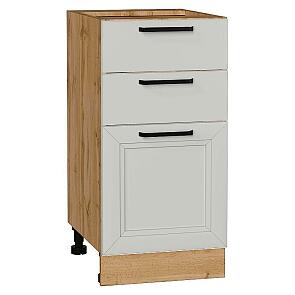 Шкаф нижний с 3-мя ящиками Нео Grey Silk/Дуб Вотан 816*400*480