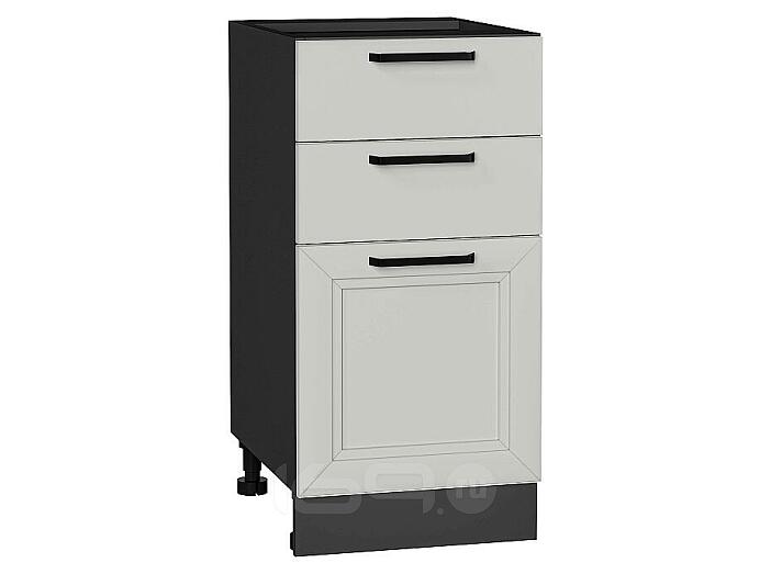 Шкаф нижний с 3-мя ящиками Нео Grey Silk/Graphite 816*400*480