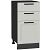 Шкаф нижний с 3-мя ящиками Нео Grey Silk/Graphite 816*400*480