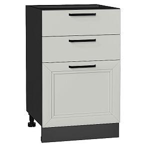 Шкаф нижний с 3-мя ящиками Нео Grey Silk/Graphite 816*500*480