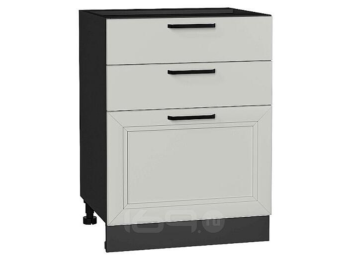 Шкаф нижний с 3-мя ящиками Нео Grey Silk/Graphite 816*600*480