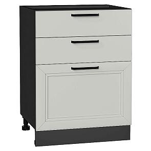 Шкаф нижний с 3-мя ящиками Нео Grey Silk/Graphite 816*600*480