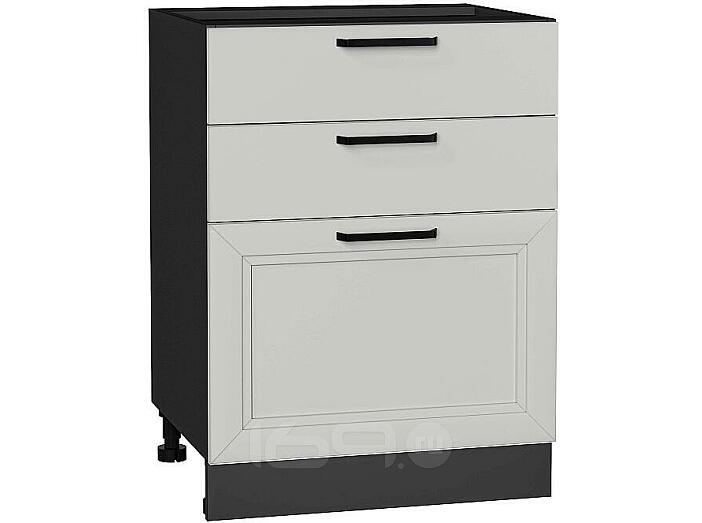 Шкаф нижний с 3-мя ящиками Нео Grey Silk/Graphite 816*600*480