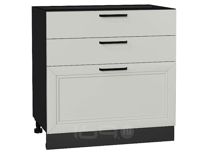 Шкаф нижний с 3-мя ящиками Нео Grey Silk/Graphite 816*800*480