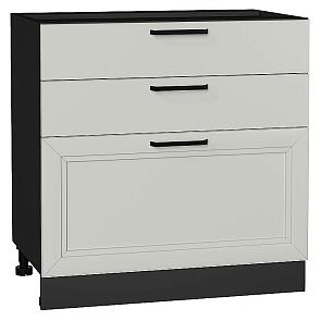Шкаф нижний с 3-мя ящиками Нео Grey Silk/Graphite 816*800*480