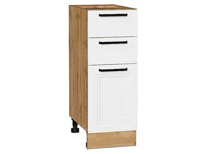 Шкаф нижний с 3-мя ящиками Нео White Silk/Дуб Вотан 816*300*480