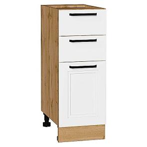 Шкаф нижний с 3-мя ящиками Нео White Silk/Дуб Вотан 816*300*480