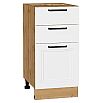Шкаф нижний с 3-мя ящиками Нео White Silk/Дуб Вотан 816*400*480
