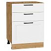 Шкаф нижний с 3-мя ящиками Нео White Silk/Дуб Вотан 816*600*480