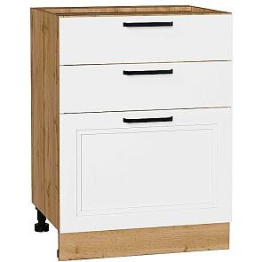 Шкаф нижний с 3-мя ящиками Нео White Silk/Дуб Вотан 816*600*480