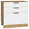 Шкаф нижний с 3-мя ящиками Нео White Silk/Дуб Вотан 816*800*480