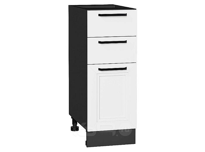 Шкаф нижний с 3-мя ящиками Нео White Silk/Graphite 816*300*480