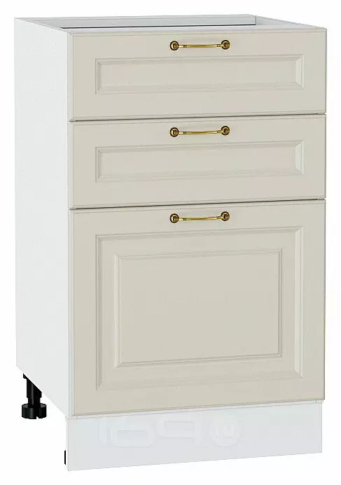Шкаф нижний с 3-мя ящиками Ницца Агат/Белый 816*500*478