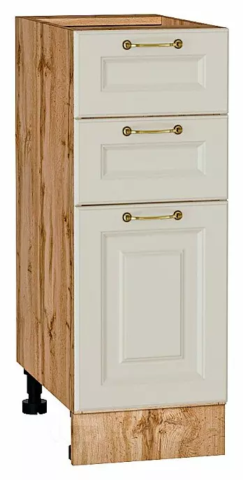 Шкаф нижний с 3-мя ящиками Ницца Агат/Дуб Вотан 816*300*478
