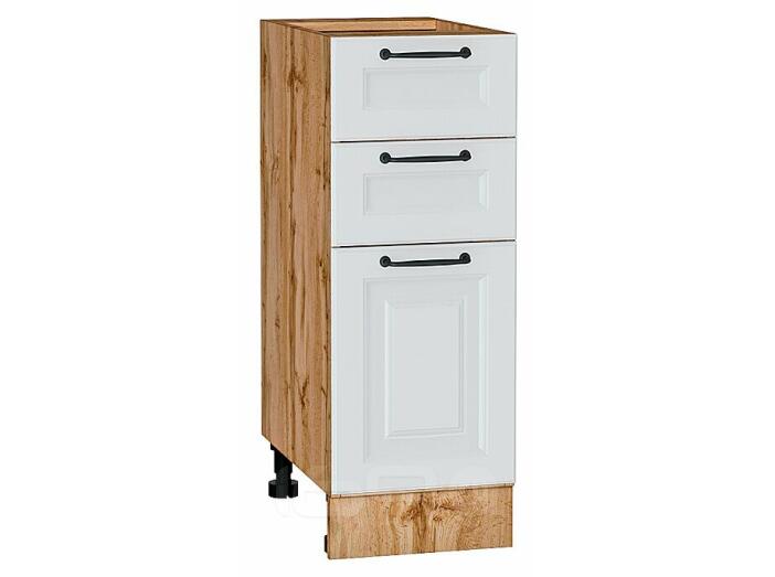 Шкаф нижний с 3-мя ящиками Ницца Blanco/Дуб Вотан 816*300*478