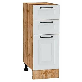 Шкаф нижний с 3-мя ящиками Ницца Blanco/Дуб Вотан 816*300*478