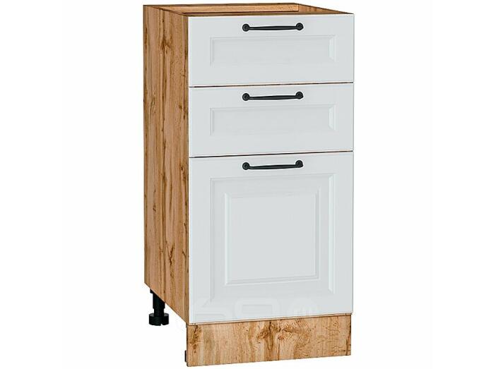 Шкаф нижний с 3-мя ящиками Ницца Blanco/Дуб Вотан 816*400*478
