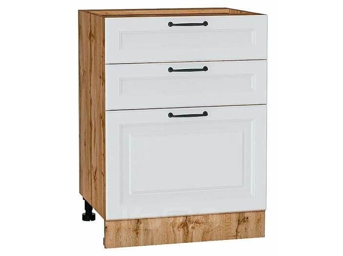 Шкаф нижний с 3-мя ящиками Ницца Blanco/Дуб Вотан 816*600*480