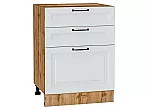 Шкаф нижний с 3-мя ящиками Ницца Blanco/Дуб Вотан 816*600*480