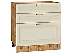 Шкаф нижний с 3-мя ящиками Ницца Дуб крем/Дуб Вотан 816*800*478