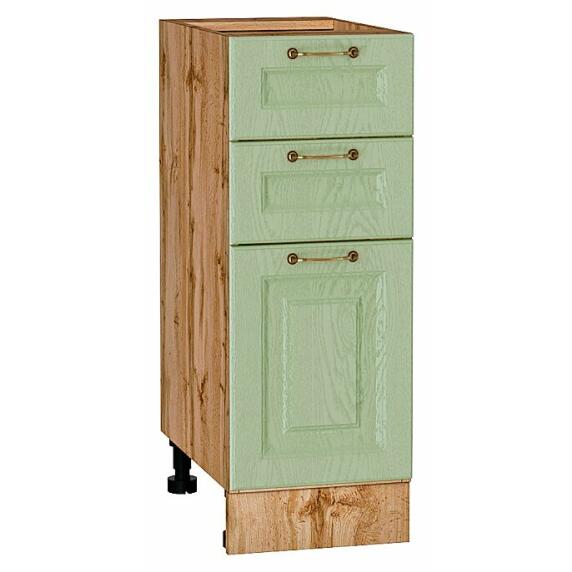 Шкаф нижний с 3-мя ящиками Ницца Дуб оливковый/Дуб Вотан 816*300*478
