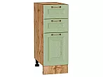 Шкаф нижний с 3-мя ящиками Ницца Дуб оливковый/Дуб Вотан 816*300*478