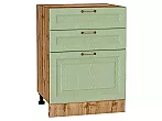 Шкаф нижний с 3-мя ящиками Ницца Дуб оливковый/Дуб Вотан 816*600*480