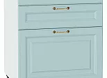 Шкаф нижний с 3-мя ящиками Ницца Голубой/Белый 816*600*480