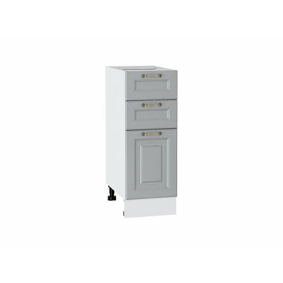 Шкаф нижний с 3-мя ящиками Ницца Графит/Белый 816*300*478