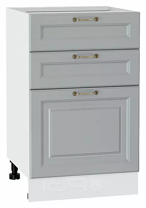 Шкаф нижний с 3-мя ящиками Ницца Графит/Белый 816*500*478