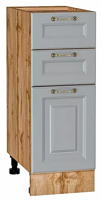 Шкаф нижний с 3-мя ящиками Ницца Графит/Дуб Вотан 816*300*478