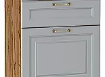 Шкаф нижний с 3-мя ящиками Ницца Графит/Дуб Вотан 816*500*478