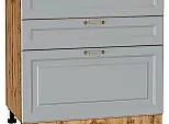 Шкаф нижний с 3-мя ящиками Ницца Графит/Дуб Вотан 816*800*478