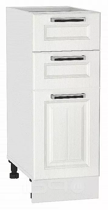 Шкаф нижний с 3-мя ящиками Прага Белое дерево Белый 816*300*478